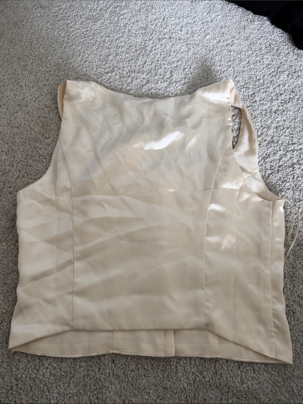 PrettyGarbage Cream Satin Button Front - Picture 2 of 3